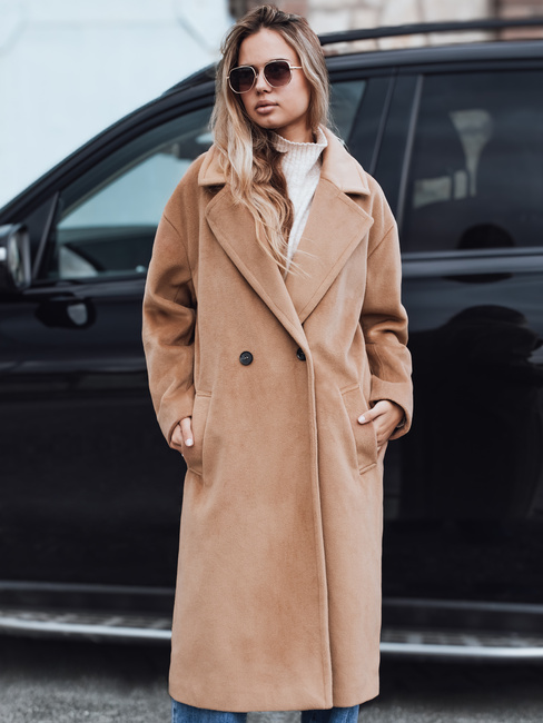 Női átmeneti oversize barna kabát Dstreet NY0767