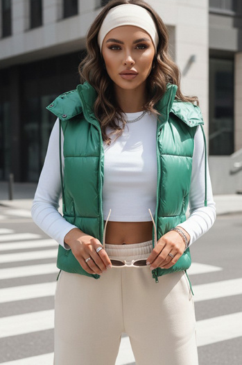 Női steppelt sportmellény OSHE zöld Dstreet TY3702