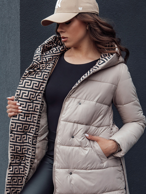 Płaszcz zimowy damski GRACE beżowy Dstreet TY4518