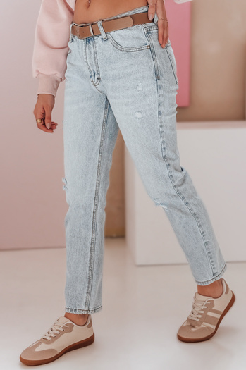 Női farmernadrág Slim fit nadrág övvel SLIMLEN kék Dstreet UY2349 UY2349