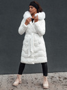 Női steppelt téli kabát kapucnival ELENESS fehér Dstreet TY4607