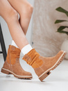 Női szarvasbőr camel csizma Dstreet ZY1278