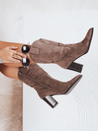 Női szarvasbőr cowboy csizma barna Dstreet ZY1194