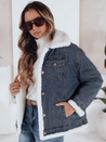 Női téli farmer dzseki báránybőrrel kék Dstreet TY5172