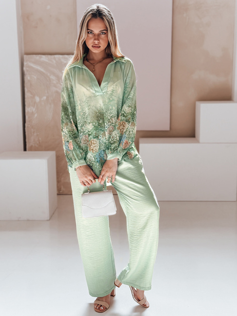 Női bő szárú nadrág MILLIVIO zöld Dstreet UY2662