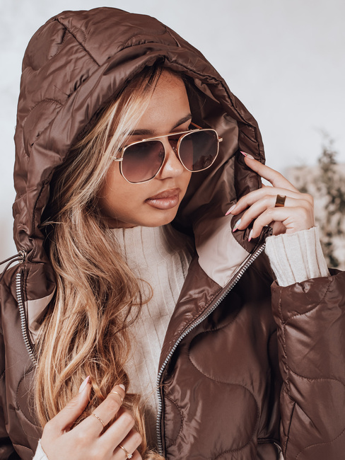 Női steppelt dzseki OLMOS Szín Kávébarna DSTREET TY4239