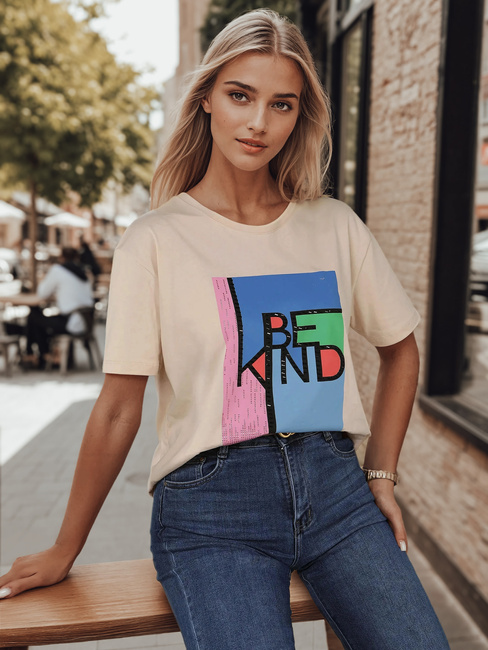 Női nyomtatott póló KINDBE barack Dstreet RY2615