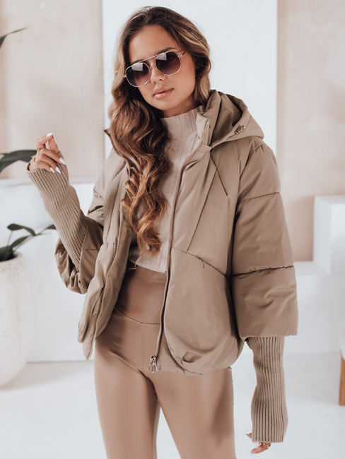 MISSLAYER női télikabát kapucnival camel Dstreet TY5035