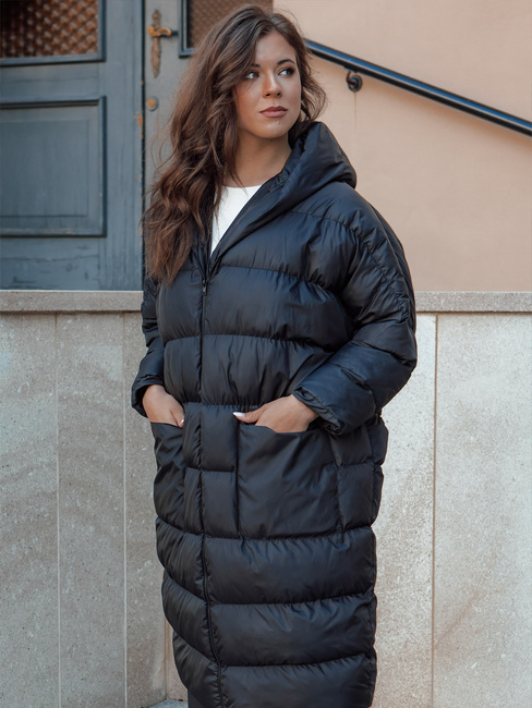 Női oversize télikabát kapucnival ANNIKA fekete Dstreet TY4541