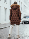 Női télikabát VIRELIA steppelt kapucnival barna Dstreet TY4936 Dstreet TY4936