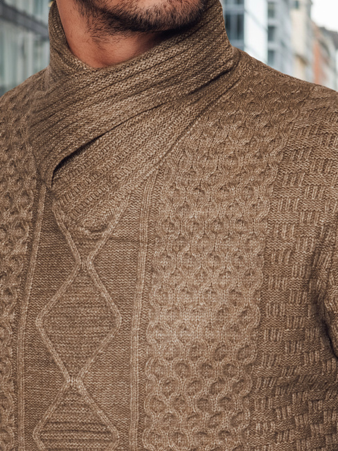 Férfi camel pulóver Dstreet WX2255