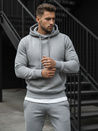Kenguru típusú férfi pulcsi kapucnival szürke színben BX3646