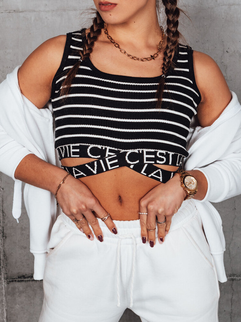 LA VIE CEST női csíkos top fekete Dstreet RY2314