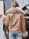 Női ramones kabát szőrmével bézs Dstreet TY5235 TY5235