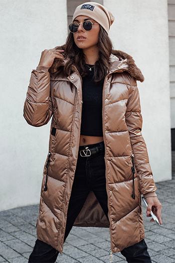 Női ULTRAWAY steppelt dzseki kapucnival sárga Dstreet TY4644