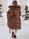 Női steppelt téli kabát szőrmével STYLEBELLA barna Dstreet TY5009