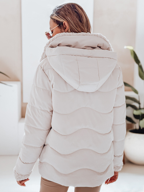 Női WARMMISS steppelt télikabát kapucnival fehér Dstreet TY4922