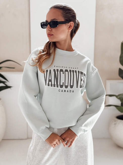 Női kapucni nélküli pulóver VANCOUVER menta Dstreet BY1226