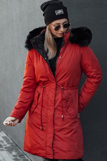 Női téli parka TRENDNEL megfordítható kapucnis piros Dstreet TY4588 TY4588