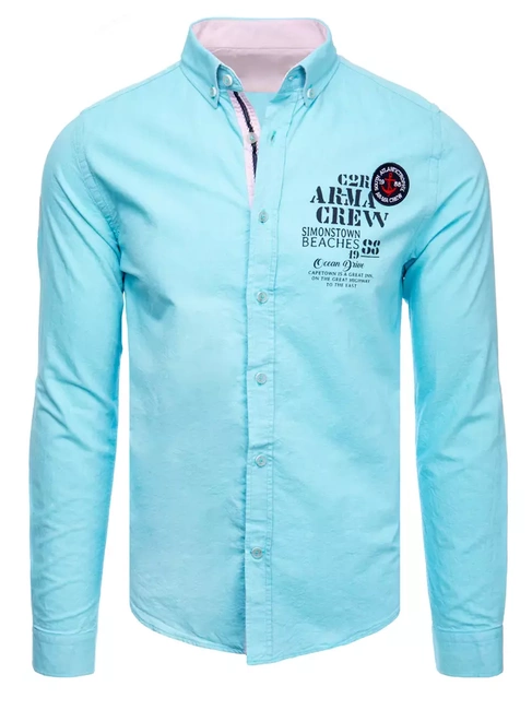 Férfi ing türkiz színben Dstreet DX2300