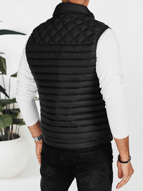 Férfi steppelt mellény fekete Dstreet TX5076