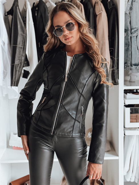 Női bőrkabát CHICLEATHER fekete Dstreet TY4969