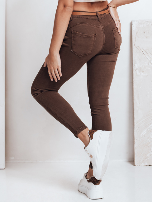 Női skinny nadrág övvel VIVASKIN barna Dstreet UY2742 Dstream UY2742