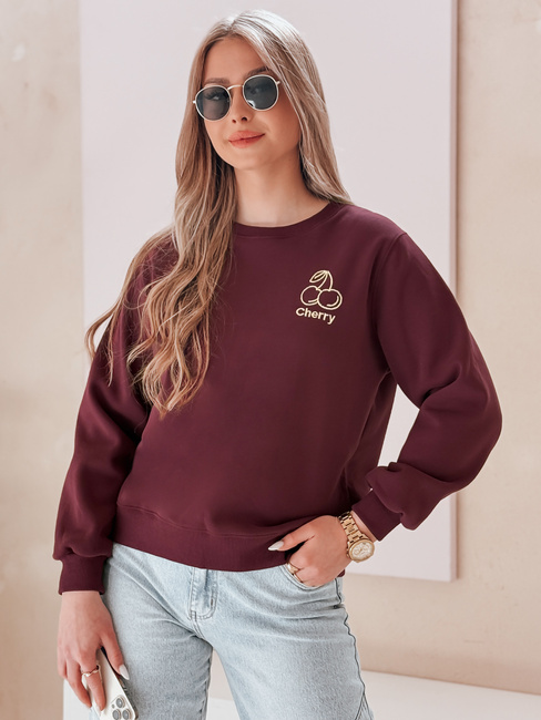 Női oversize pulóver hímzéssel CHERSOFT szilva Dstreet BY1399