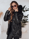 Női télikabát LOVEINSIDE steppelt szőrmével fekete Dstreet TY5049 TY5049