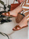 Női flip-flopok kivágásokkal KLASSINO camel Dstreet ZY0882