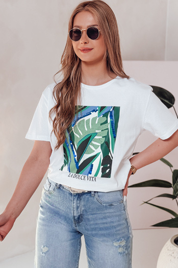 MUYUMBA női nyomtatott póló fehér Dstreet RY2620