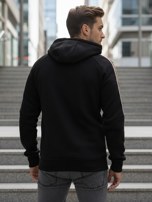 Férfi kapucnis pulóver fekete Dstreet BX5941