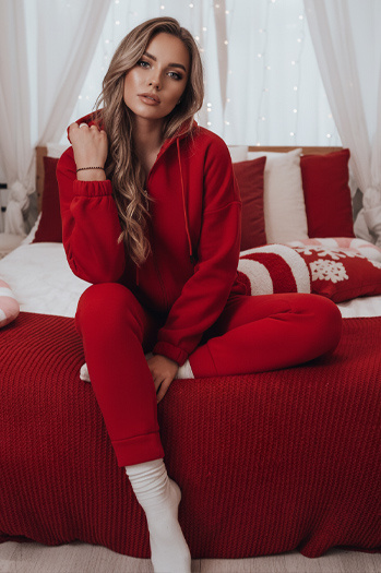 Női tréningruha szett AMILIA PREMIUM piros Dstreet AY1114