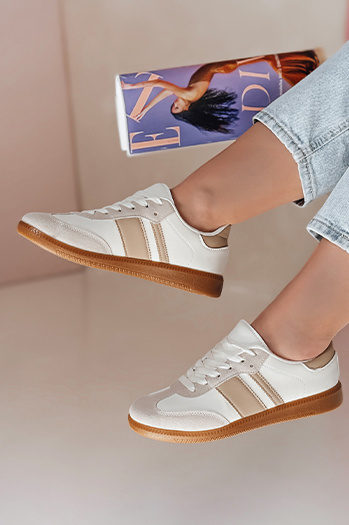 Női sportos tornacipő SNIKAR bézs Dstreet ZY0641 ZY0641