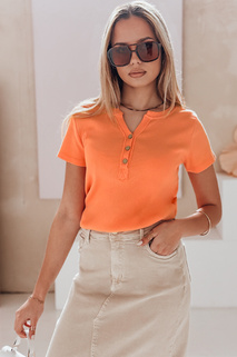 Női egyméretű bordázott blúz KISS LOOK narancssárga Dstreet RY2840