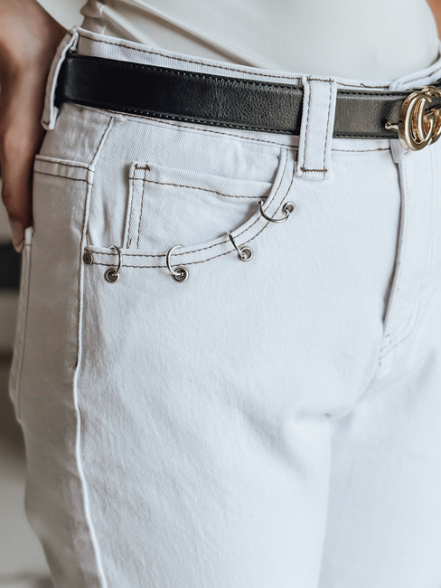 Női farmer nadrág LIKEMELOO mom fit fehér Dstreet UY2432