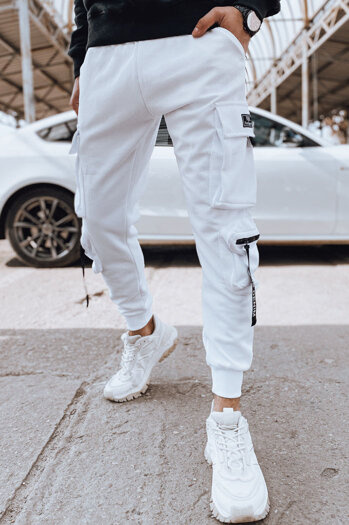 Spodnie męskie bojówki białe Dstreet UX4368