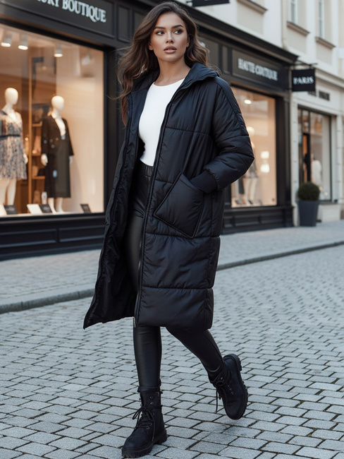 Női oversize NADIA steppelt kabát fekete Dstreet TY4542z