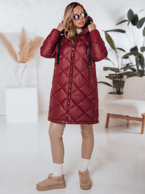Női télikabát SNOWVIBE bordó steppelt Dstreet TY4996