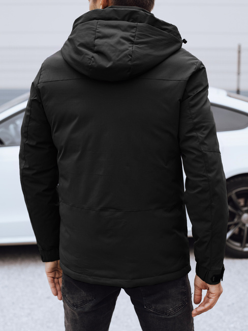 Férfi télikabát kapucnival fekete Dstreet TX4908