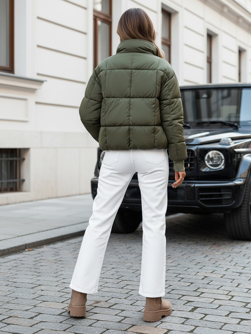 Női téli rövid steppelt dzseki VIBEGIRL zöld Dstreet TY4946