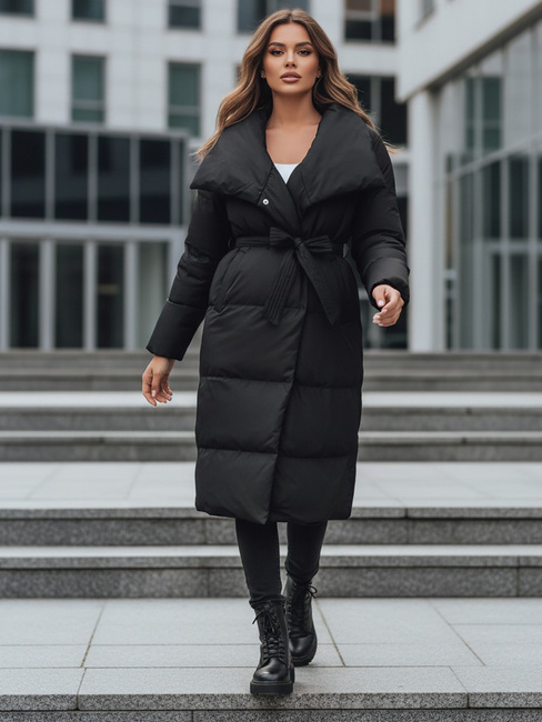 Női steppelt kabát kabát FAVI fekete Dstreet TY3089