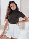 Női rövid ujjú bordázott pulóver GIRLGLORY barna Dstreet MY2554
