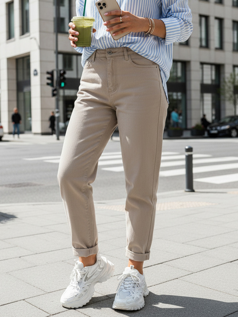 Női magas derekú mom fit farmer bézs Dstreet UY2872 Dstreet UY2872