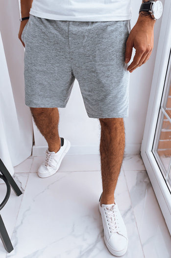 Férfi rövid szabadidőnadrág világoszürke színben SX2282