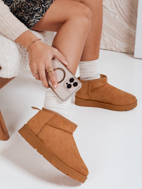 Női platform hó csizma camel Dstreet ZY1074 ZY1074