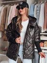 Női átmeneti steppelt oversize kabát PUFFILOF fekete Dstreet TY4855