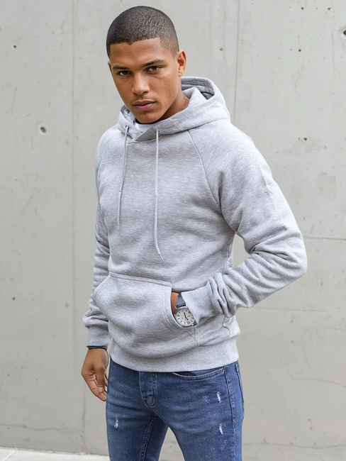 Férfi világos szürke pulóver Dstreet BX5481