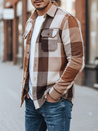 Férfi camel kockás flanel ing Dstreet DX2674