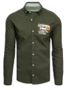 Férfi ing khaki színben Dstreet DX2279_1